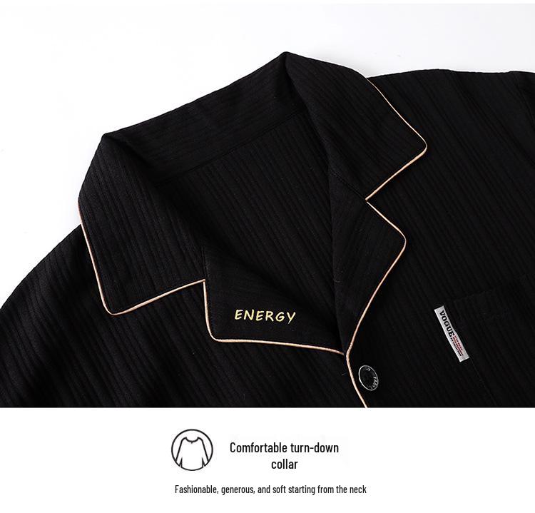 Men's Plus Size Cotton Pajama Set - Long-Sleeved, Ideal for Middle-Aged & Elderly, Spring to Winter Wear