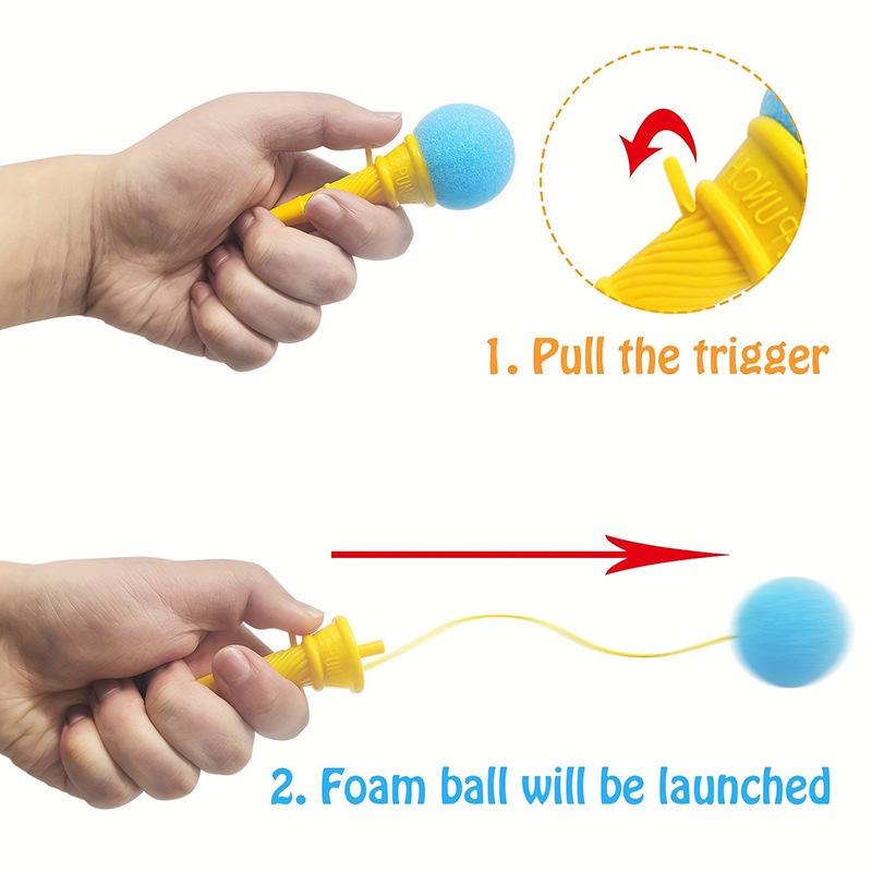 10 Pièces Mini Lanceur de Boules en Mousse Glace Coloré Catapulte Jouets pour Enfants Faveurs de Fête d'Anniversaire Récompenses Scolaires
