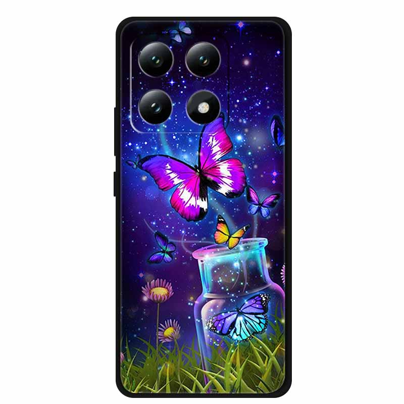 For Xiaomi 15T 5G Case Soft Silicone Black Phone Cover for Xiaomi 15T Pro 5G Cartoon Wolf Lion Bumper Dustproof Coque for Mi 15T