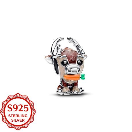 New 925 Silver Olaf Minnie Cartoon Pendant Bead Charm for DIY Original European Bracelet Fashion Jewelry Gifts