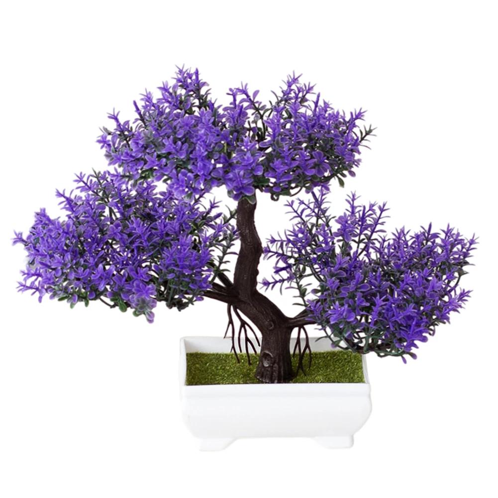 Green Artificial Plant Bonsai Exquisite Craftsmanship High-quality Materials Lifelike Appearance Realistic Design фиолетовый