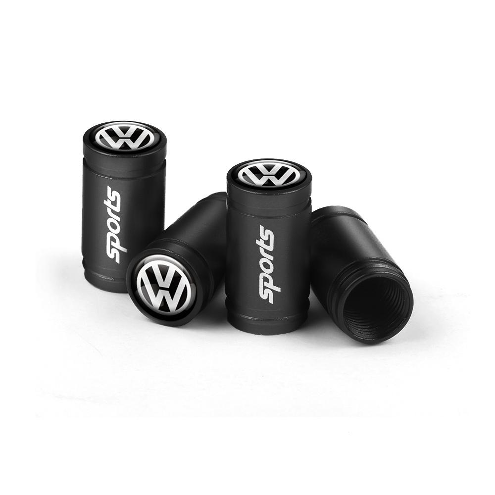 LVAXC1 4Pc Car Metal Wheel Tire Air Valve Dust Caps Accessories For Volkswagen VW Golf 4 5 6 7 Bora MK7 Beetle Touran Tiguan GTI R Line