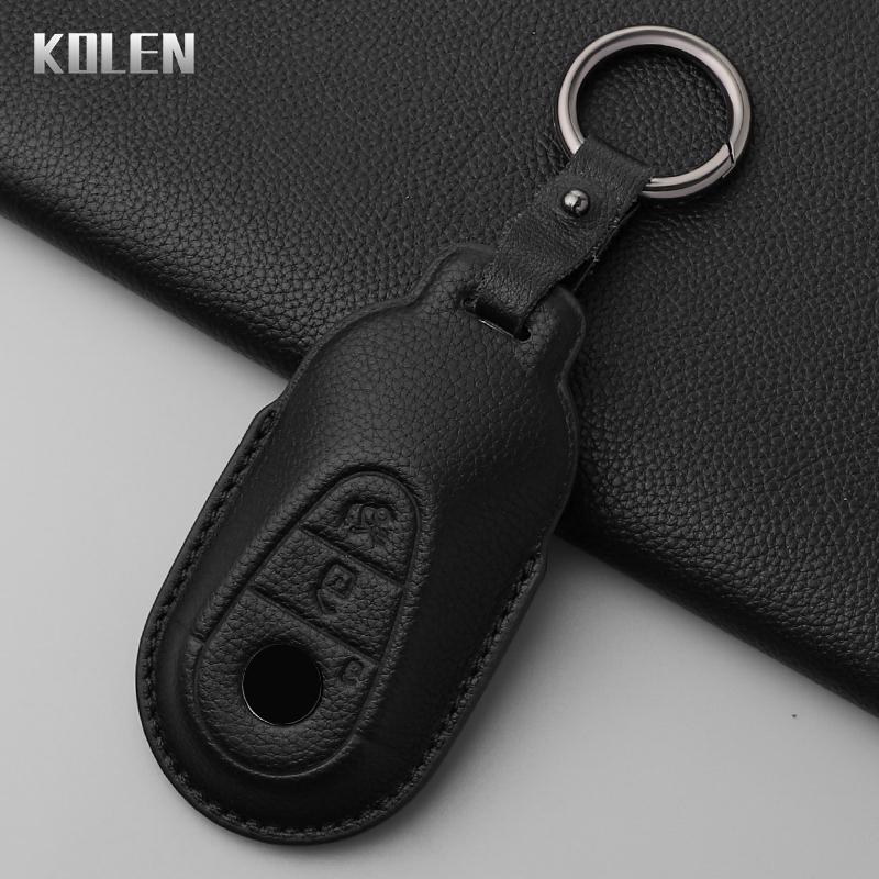 Genuine Genuine Leather Auto Key Fob Cover Case Housing Fit For Mercedes Benz C E S Class Glc W206 W223 W214 E300 C260 C300 S450 S500 Auto