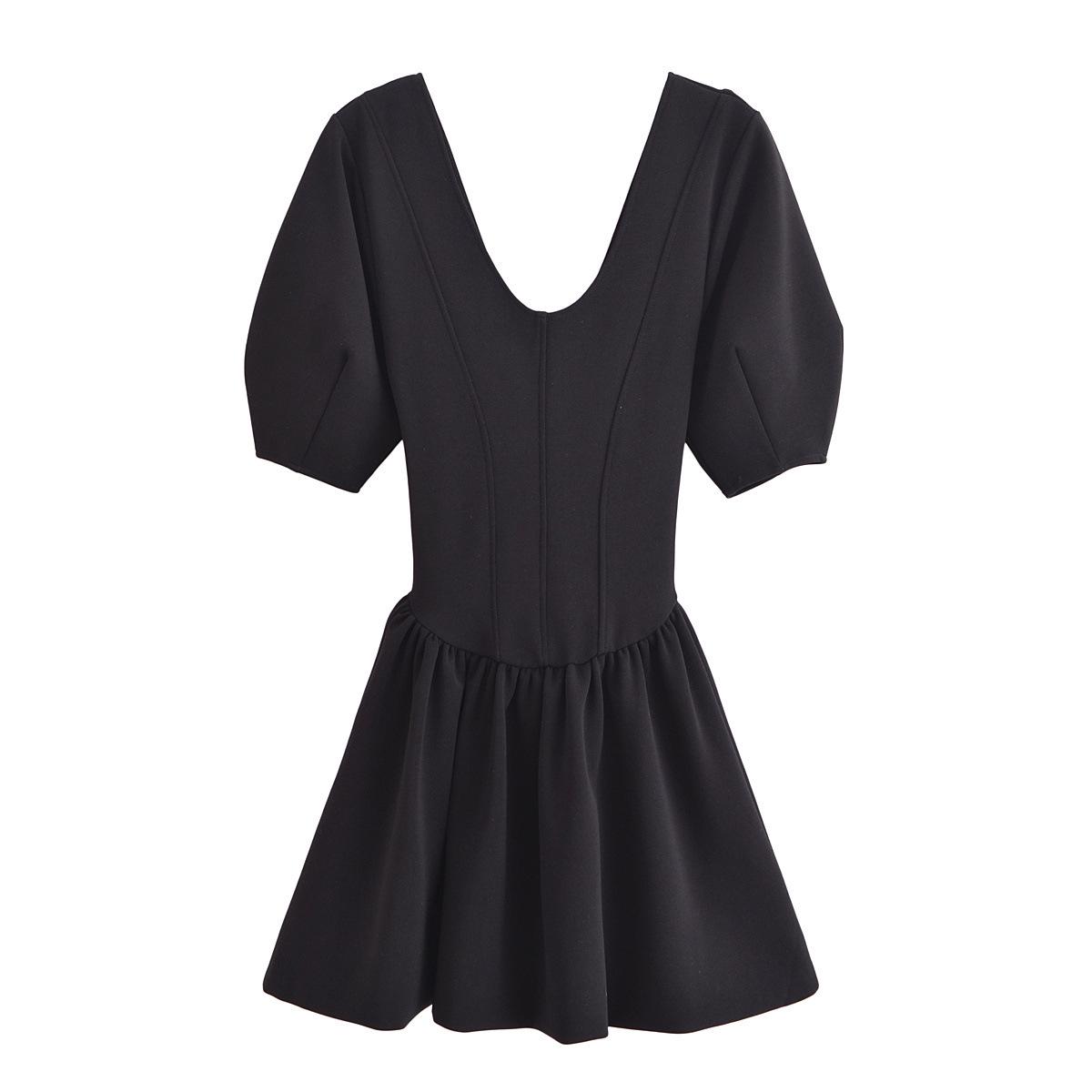 

Spring 2025 Slim Fit European & American Style Women s Dress with Round Neck M чёрный