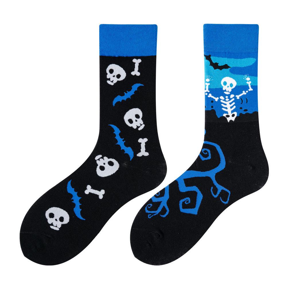 SMLSOX Summer Asymmetrical Mandarin Duck Couple Mid-Calf Colorful Christmas Cotton Fashion Socks