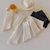 Chaussettes en Tricot de Coton pour Femmes Style Japonais Chaussettes Hautes pour Écolières Mode Coréenne Couleur Unie Noir Blanc Gris Chaussettes Longues