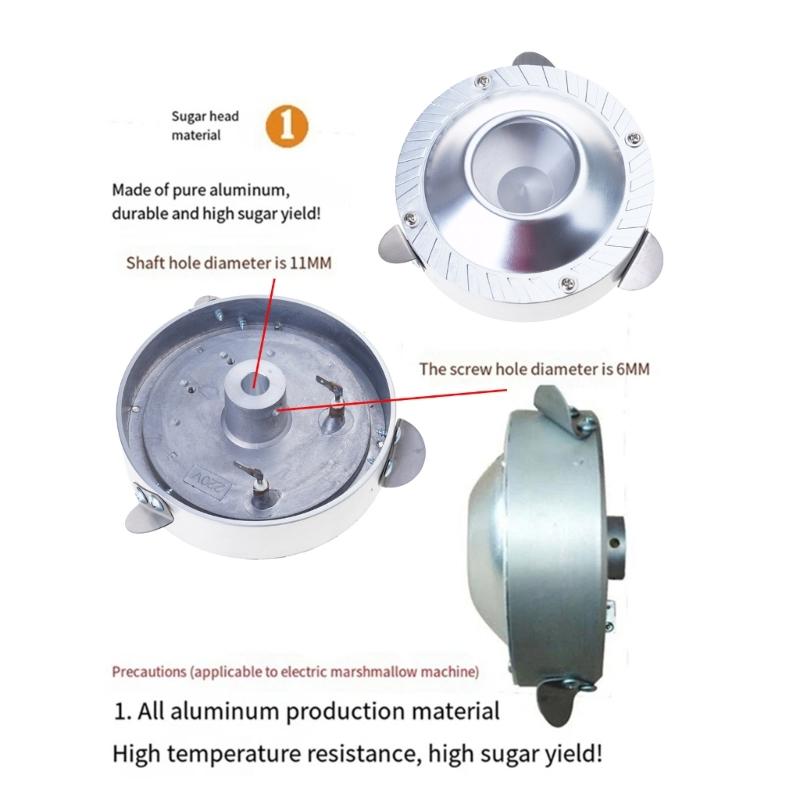 Cotton Sugar Spinning Head Replacement Easy Installation Stainless Steel Cotton Sugar Machine Accessory for Cotton Sugar
