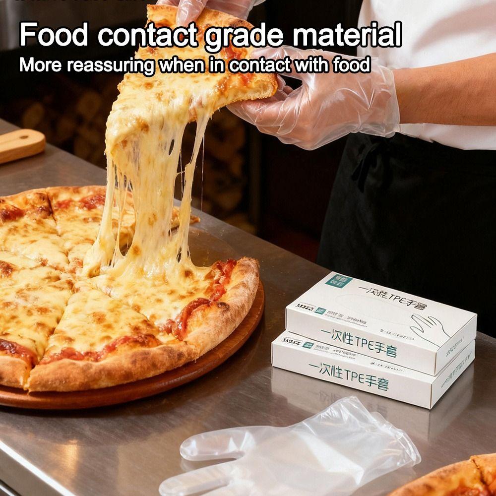 100/200Pcs New Transparent Disposable Gloves Food Grade Leak-proof Cleaning Gloves Oil-proof TPE Latex Free Gloves Household