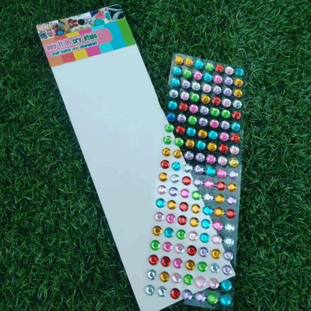 Round Shape 3D Gem Stickers Colorful Design Rhinestone Stickers Diamond Stickers  for Party Makeup