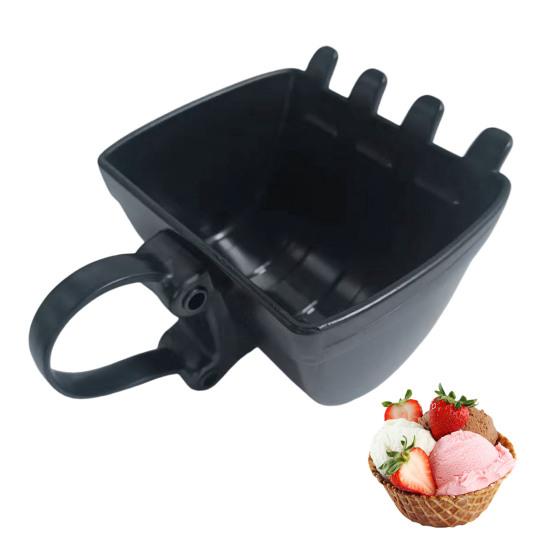 330ML Hrnček ve tvaru lžíce bagru, pohár na zmrzlinu s lopatkou z měděné slitiny, hrnek na kávu, šálek na čaj, nádoba na mléko, džus pro použití v kuchyni