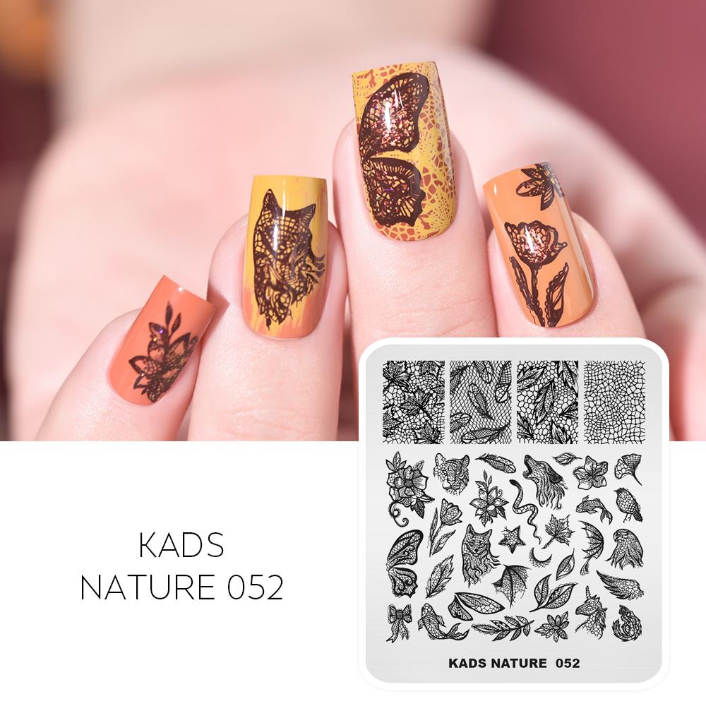 kads Nail Art Stamping Plates 63 Designs Nature Series Nail Template Stencil Plates for Nail Salon
