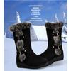 New Winter Women Boots Casual Warm Fur Mid-Calf Boots Shoes Women Slip-On Round Toe Wedges Snow Boots Shoes Muje Plus Size 42