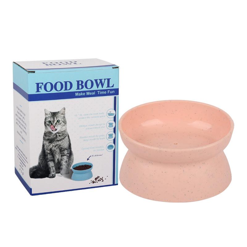

Миска для кошек с высокими ножками, пластиковая миска для кошек, миски для корма для собак, защита для шеи, легко чистится, предотвращает опрокидывание, аксессуары для кошек розовый