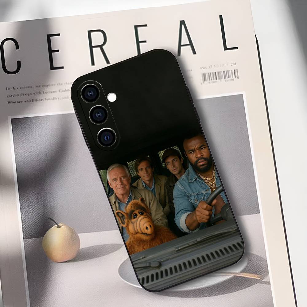A-Alf TV Series Soft Silicone Phone Case for Samsung Galaxy A73/A72/A71/A70/A53/A52/A51 Black Cover