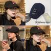 Stylish Fall Forward Cap For Women Black Bowknot Design Cotton Blend Baker Hat