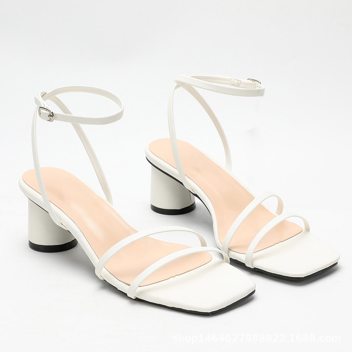

Женские туфли на высоком каблуке с открытым носком, сексуальные, для вечеринки, модные, простые, удобные, слово с сандалиями 43 белый