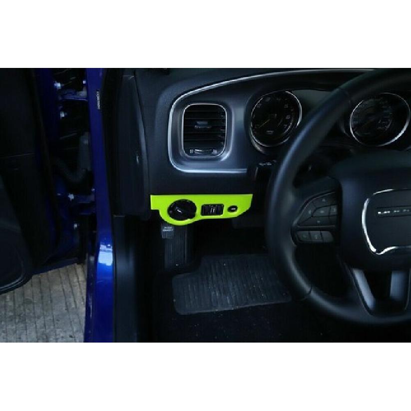 Green Inner Headlight Button Panel Cover For Dodge Challenger 15+/Charger 2010+