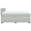 Box Spring Bed with Mattress Light Grey 200x200 cm Velvet