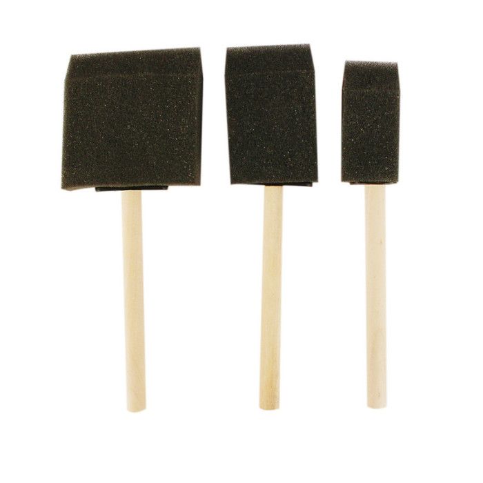 Foam Brushes - Set of 3 - 25 Mm, 40 Mm, 60 Mm - Ideal for Children - Mixed - Versatile