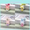 Flocked Handwave Cat Keyring With Cute Plush Finish For Bag And Keys