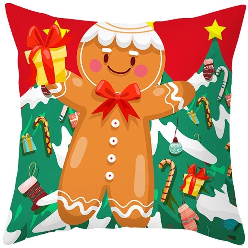 Weihnachts-Themen-Kissenbezüge Auto Zubehör Büro Santa Claus Wohnzimmer Sofa Hause Kissenbezüge