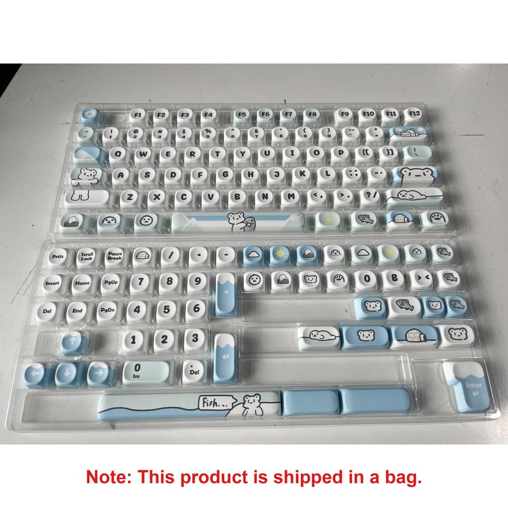 Xiaomi 132 Keys Green 5 Sides Dye Sublimation PBT Keycaps Cute MOA Profile Keycaps for Cherry Gateron MX Switches Mechanical Keyboards