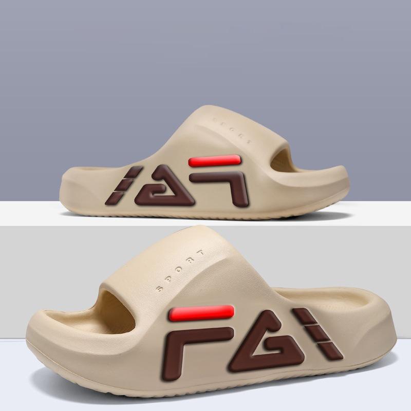 

Сверхтолстая подошва, мужские мягкие повседневные тапочки с воздушной подушкой, сандалии из ЭВА, модные шлепанцы, летняя пляжная обувь для отдыха на открытом воздухе 40-41 хаки