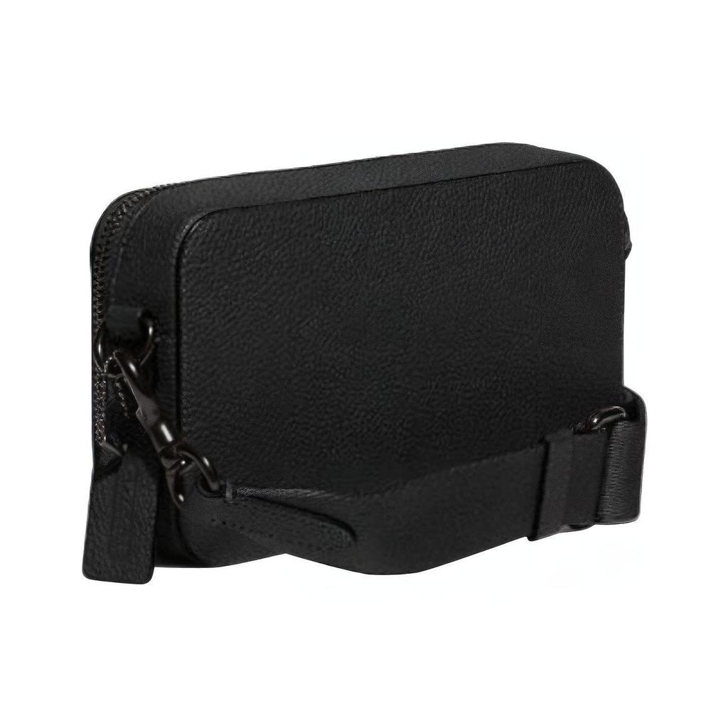 Coach Charter 19 Multi-Slot Double Zipper Leather Shoulder Bag Men Shoulder Bag Black CC070-BLK