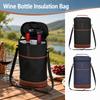 Two-bottle Wine Tote Bag 7L Wine Bottle Storage Pouch Wine Bottle Insulation Bag Picnic