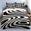 Black and White Swirl Pattern Bedding Duvet Cover Set Duvet Cover Pillowcases (1 * Duvet Cover 2 * Pillowcases, without duvet insert)
