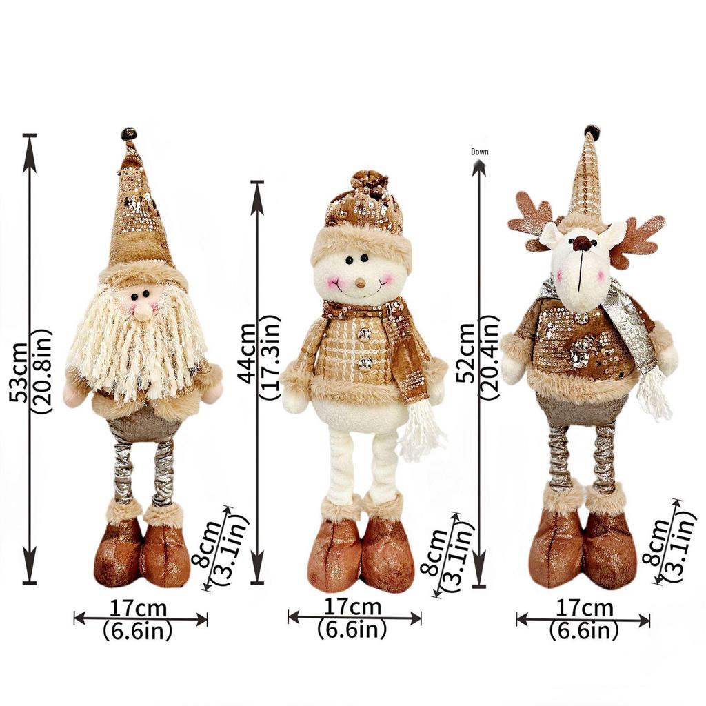 Telescopic Christmas Snowman Reindeer Doll Decoration for Hotel or Window Display