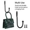 2PCS/Set Black Retro Iron Curtain Holdback Wall Hanger Mounted Metal Hooks U Shaped Curtain Loop Holder Wall Tie Back With Screw
