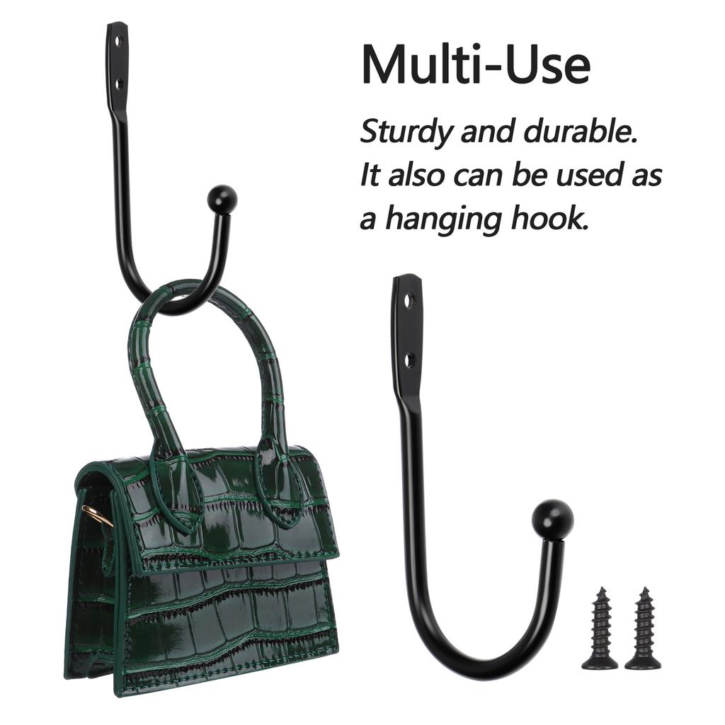 2PCS/Set Black Retro Iron Curtain Holdback Wall Hanger Mounted Metal Hooks U Shaped Curtain Loop Holder Wall Tie Back With Screw