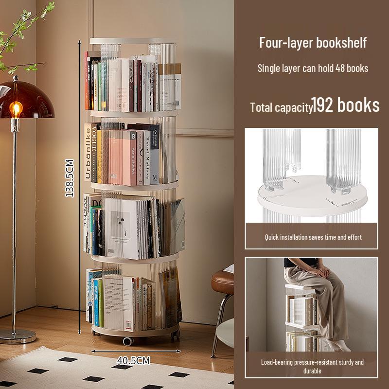 360° Rotating Children's Bookshelf - Large Capacity Multi-Layer Floor-Standing Storage for Living Room
