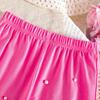 Girls' Rose & Pearl 2Pcs Short Sleeve Top & Pants Outfit