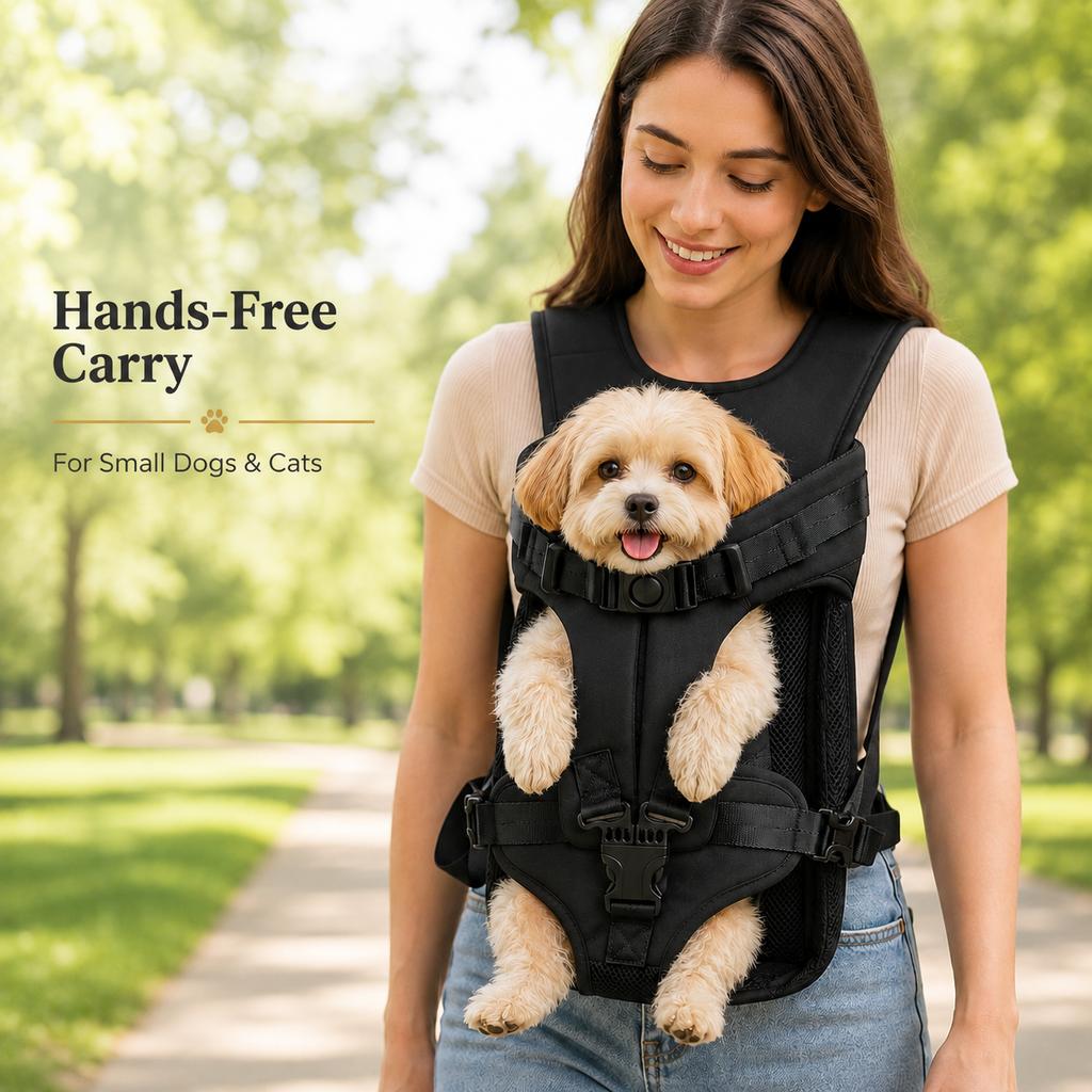 Verstellbarer Haustier-Fronttrage-Rucksack Für Kleine Hunde Katzen Freihändig Welpen-Reisetasche Atmungsaktives Netz Hund-Brustträger Für Spaziergänge