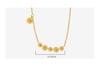 18K Gold Titanium Steel Classic Flower Pendant Necklace - Vintage, Elegant, Versatile, Niche Jewelry
