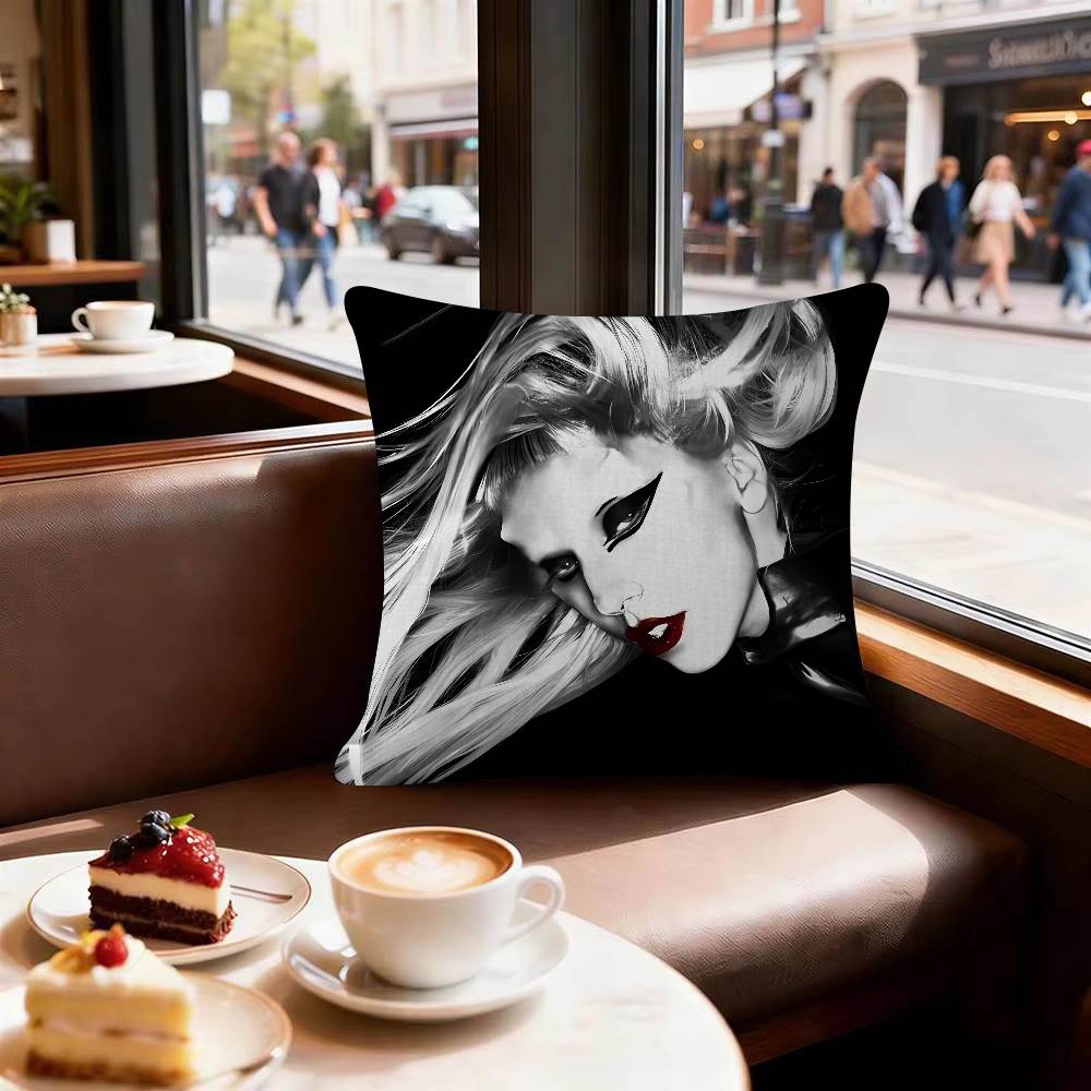 Singer Llady Ggagaes Pillow Case For Sofa Decor Car Office Room Printing Cushion Cover Decorations And Protector