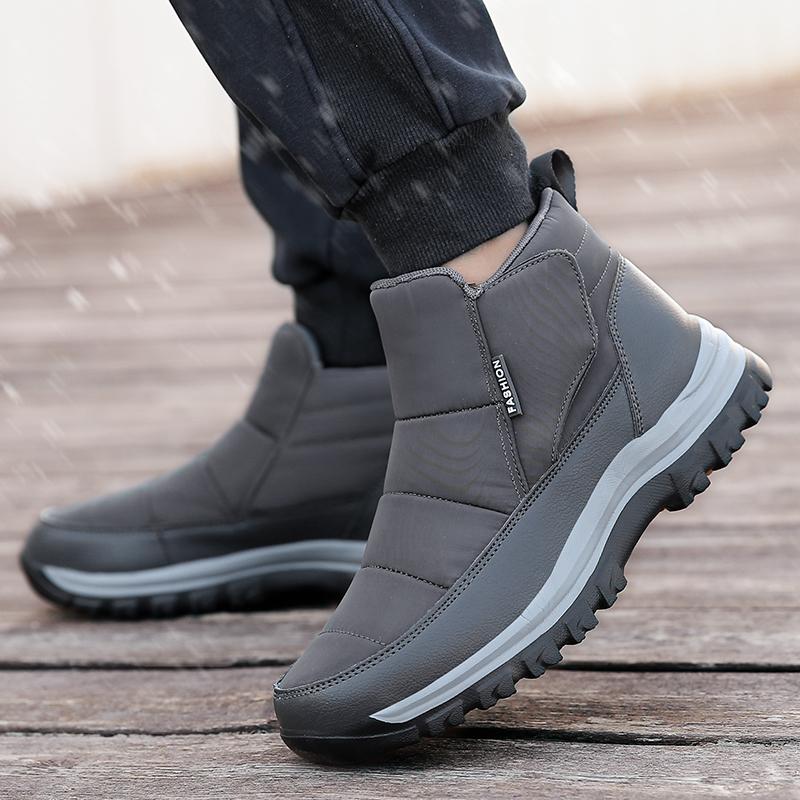 New Warm Plush Men's Snow Boots High Top Men's Boots Non-Slip Outdoor Winter Boots Waterproof Men's Ankle Boots Winter Sneakers