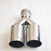 Dual Exhaust Tip 2.5 Inch Inlet To 3.5" Outlet 10" Length Exhaust Tailpipe Tip, 304 Stainless Steel Double Layer Staggered
