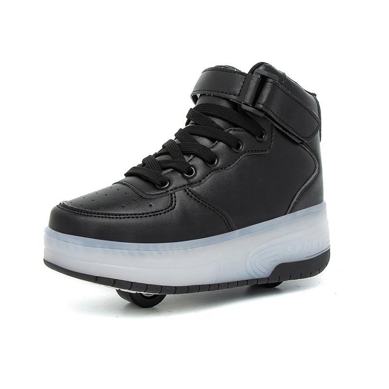 New charging luminous shoes single and double wheel skates runaway shoes children's casual shoes fashion wheel shoes