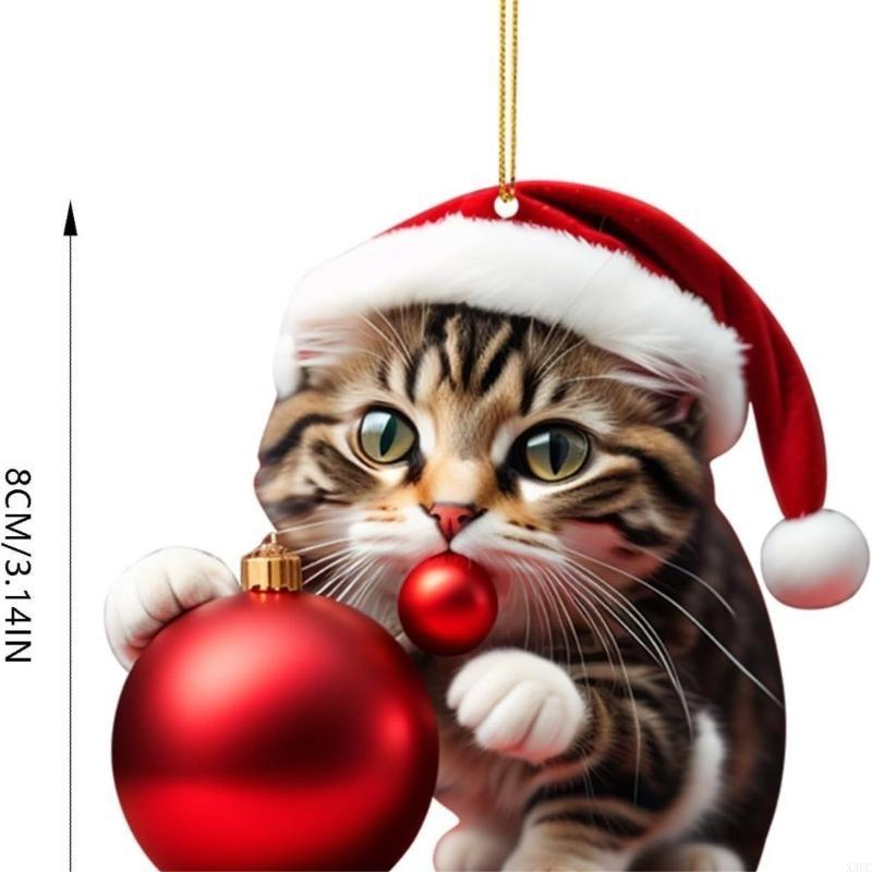 Ornament Set 10 Stück Acryl Weihnachtsbaumschmuck, Perfektes Geschenk für Katzenliebhaber und Weihnachtsbegeisterte X3UC