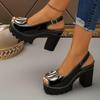Fish Mouth Sandals Women's Summer New Fashionable Square Buckle Thick Sole Thick Heel High-heeled Buckle Sandals