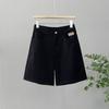 Summer large size high waist A word denim shorts women's versatile fashion wide leg outer wear denim five-point shorts