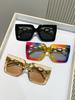 3PCS Large Square Frame Fashion Glasses with Chain Decorated Arm Tips Suitable for Daily Wear Photography And Driving