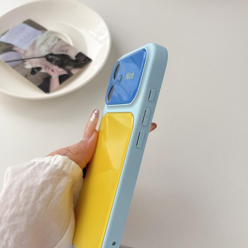 Color Block Phone Case for iPhone 14/15/16/17 Pro Max - Stylish and Protective Cover