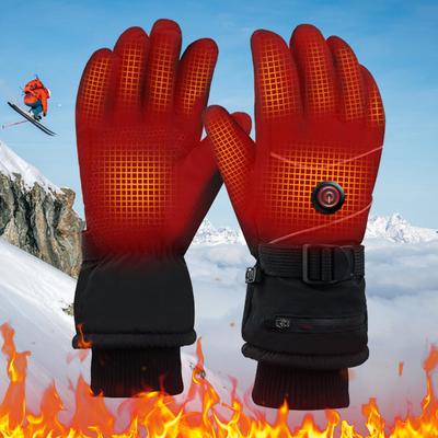 Electric Heated Gloves Winter Ski Gloves Rechargeable Heated Gloves Heating Thermal Gloves Man Women Waterproof Touch Screen
