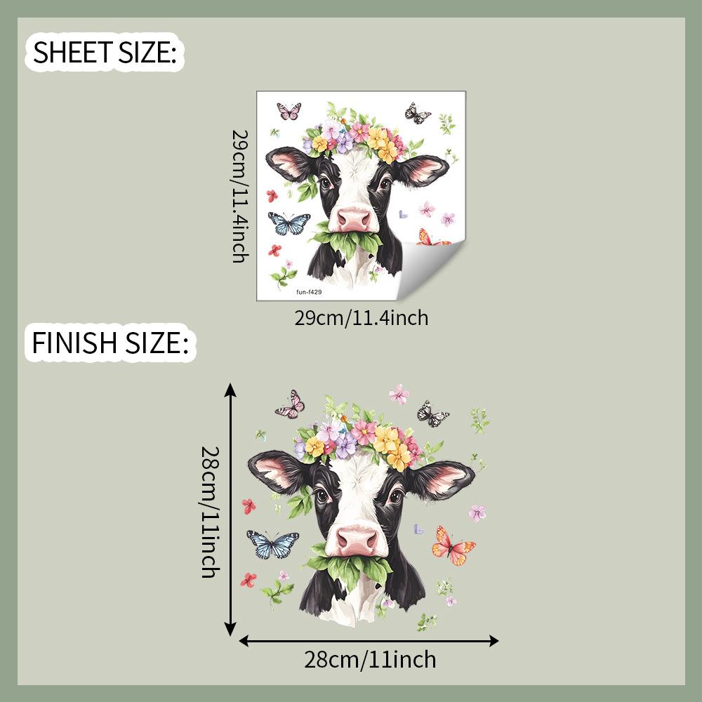 

Мультяшные коровы цветы бабочки спальня гостиная прихожая домашний фон украшение наклейки на стену