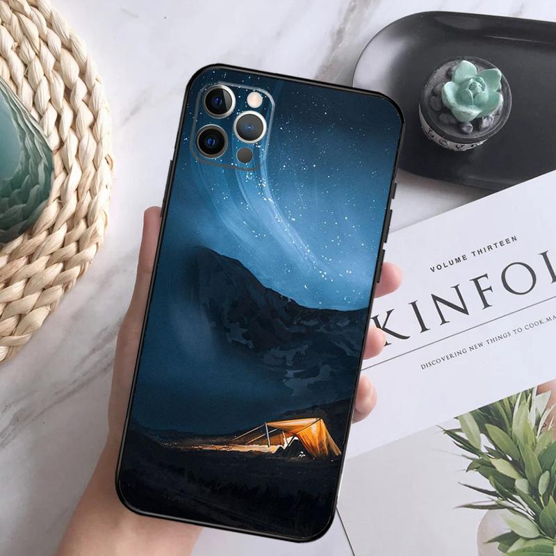 

Nature Camping Art Phone Case For iPhone 16 15 14 13 12 11 Pro Max 12 13 Mini 7 8 16 Plus X XR XS Max Cover iPhone 12Pro MAX
