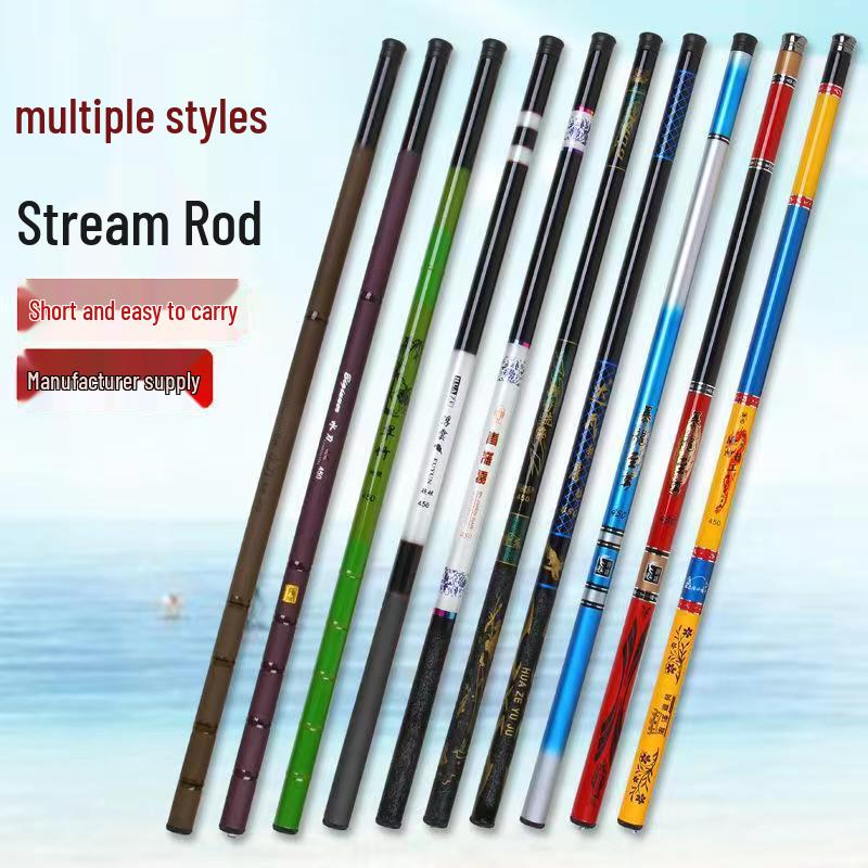 Fiberglass Stream Fishing Rod - Super Hard, Long & Short Sections